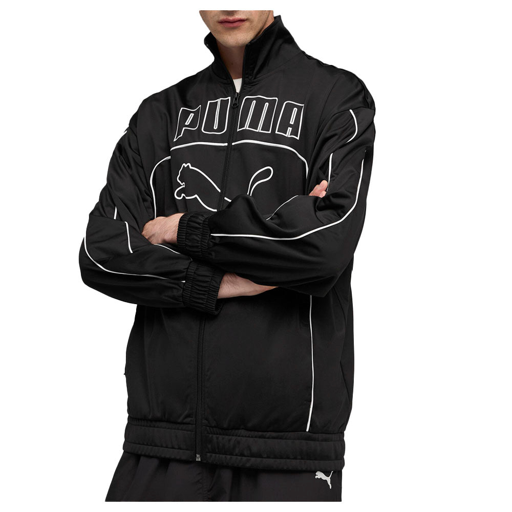 Shop Black Mens Future PUMA Archive Relaxed Full Zip Track Jacket
