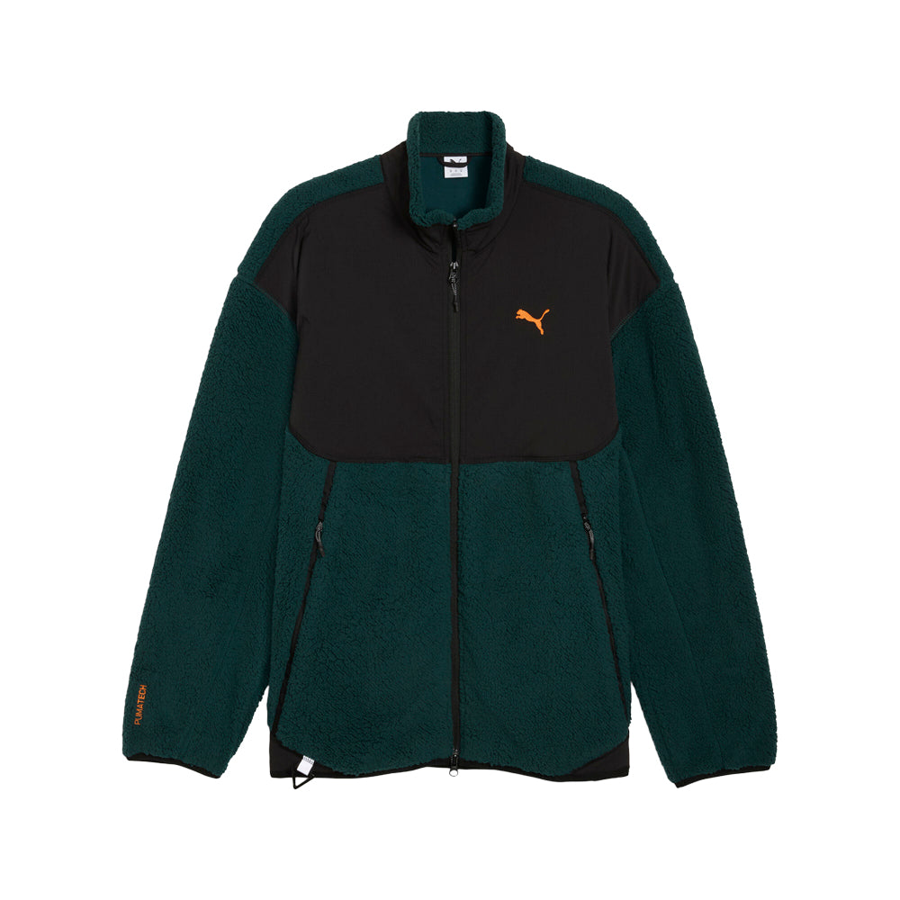 ウェア M Shop Green Mens Pumatech Soft Tech Relaxed Sherpa Full Zip Jacket