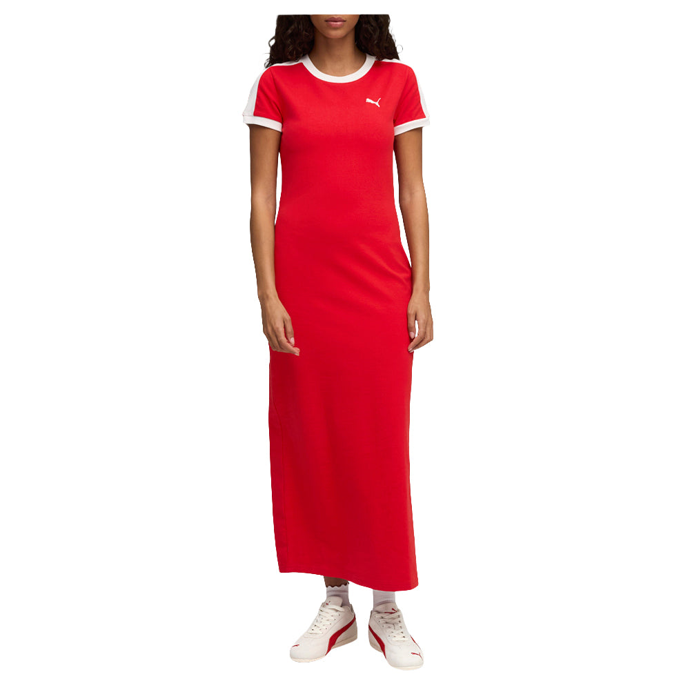 PUMA Wardrobe Essentials Women's Long Dress, Red, S