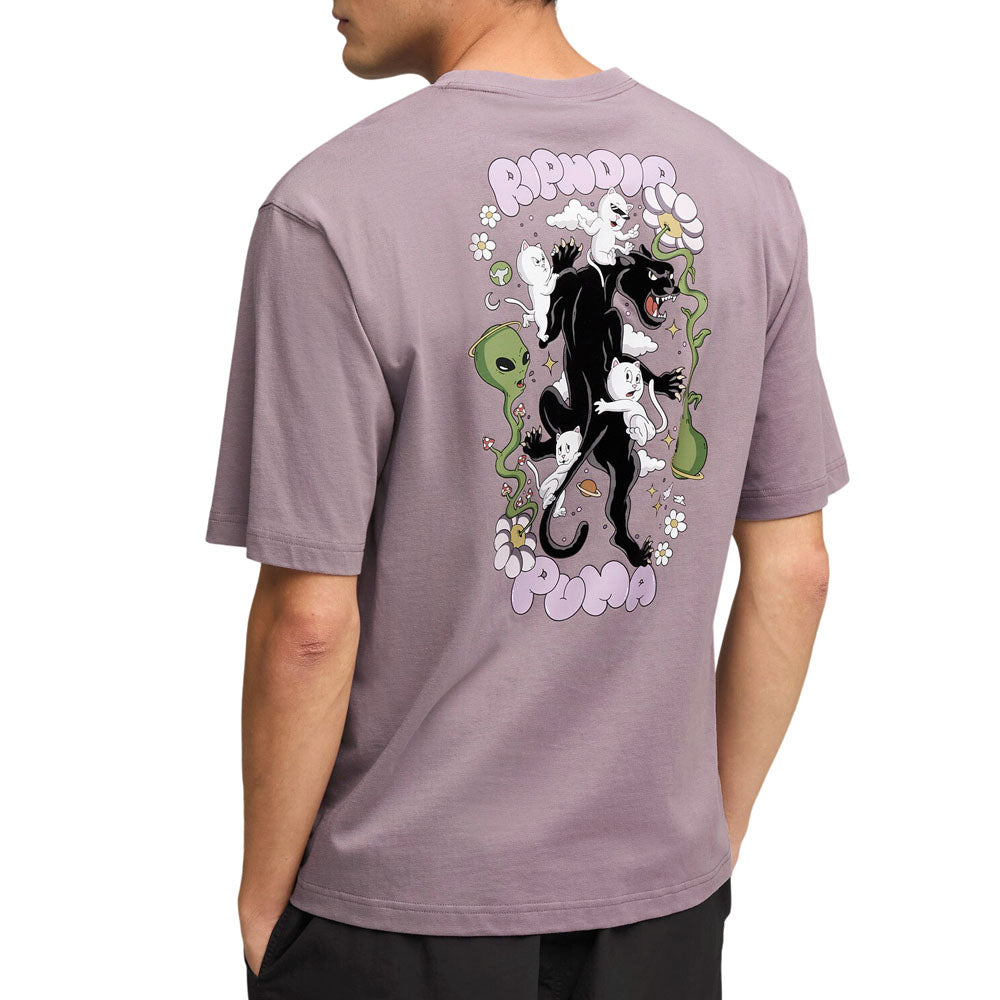 Shop Purple Mens PUMA X RIPNDIP Boxy Graphic Crew Neck Short