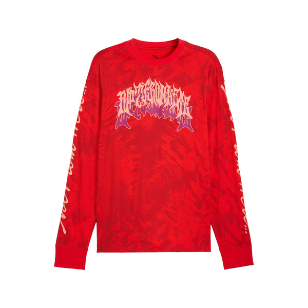 Shop Red Mens LaMelo Supernova Graphic Crew Neck Long Sleeve T