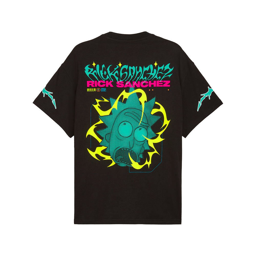 Shop Black Mens PUMA HOOPS X RICK AND MORTY Crew Neck Short Sleeve