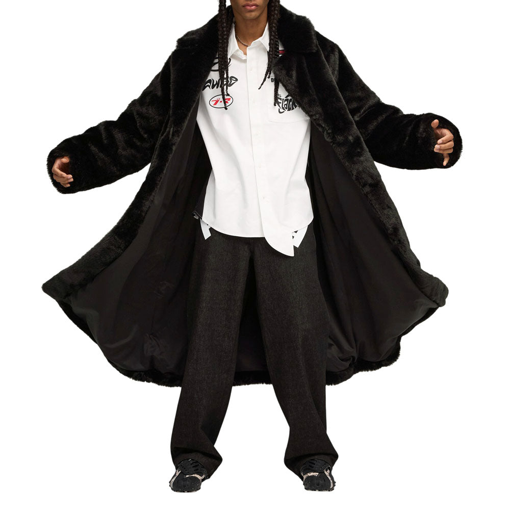 Shop Black Mens ASAP ROCKY X PUMA Flacko Fur Button Up Coat