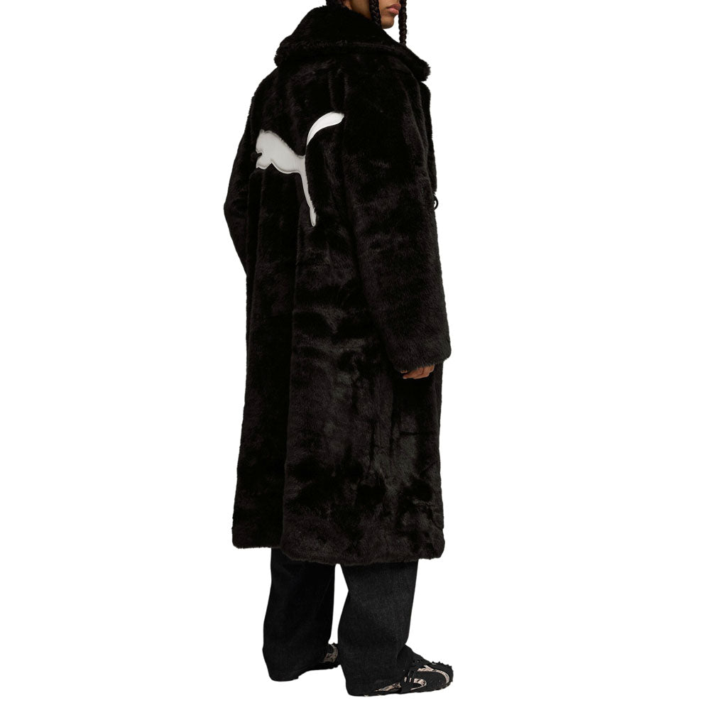 Shop Black Mens ASAP ROCKY X PUMA Flacko Fur Button Up Coat
