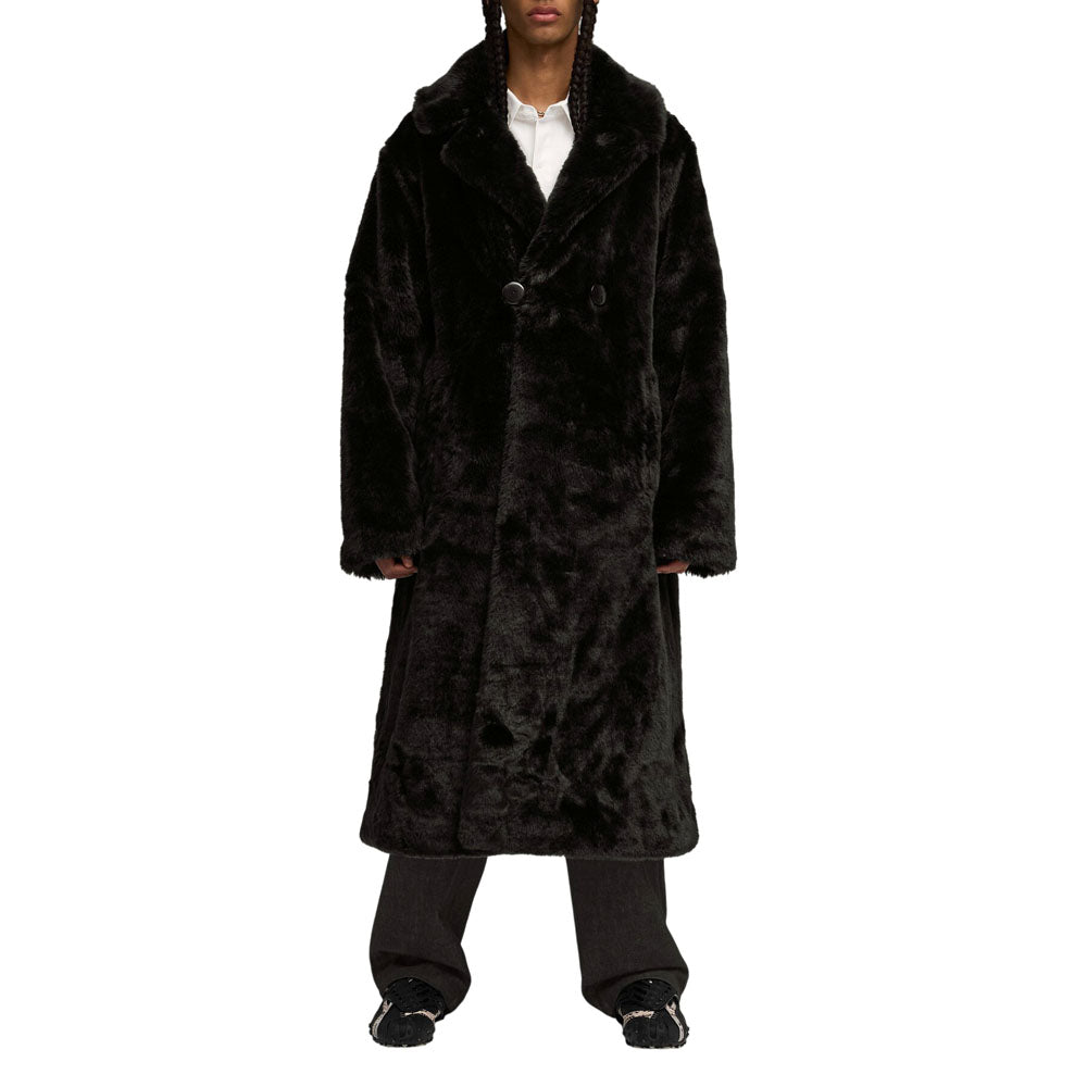 Shop Black Mens ASAP ROCKY X PUMA Flacko Fur Button Up Coat
