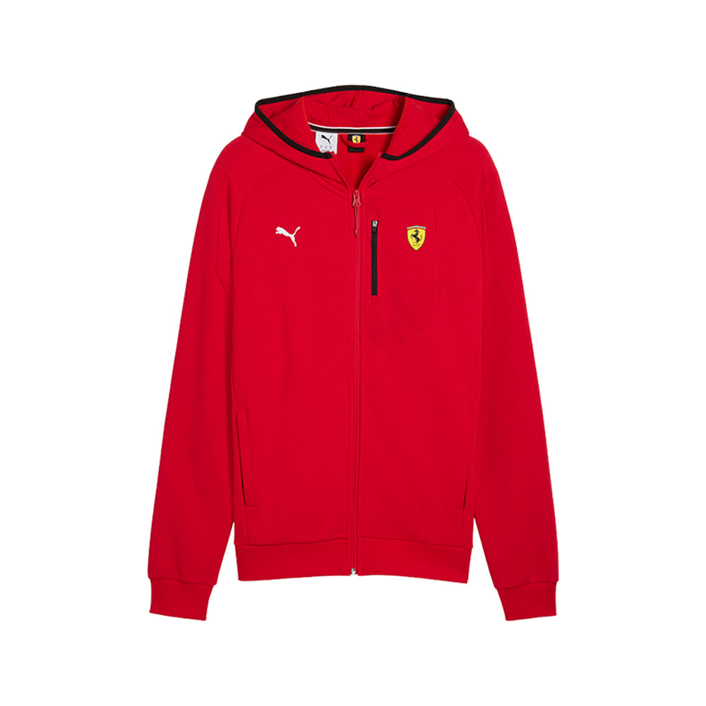 Shop Red Mens Scuderia Ferrari Hooded Full Zip Jacket – Shoebacca