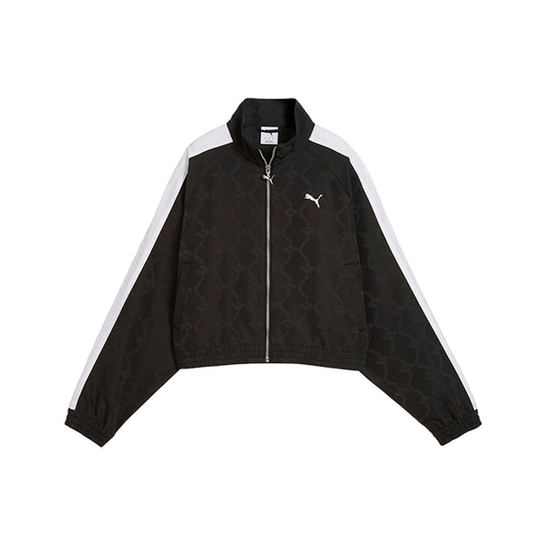 Shop Black Womens T7 Jacquarded Woven Relaxed Track Jacket – Shoebacca