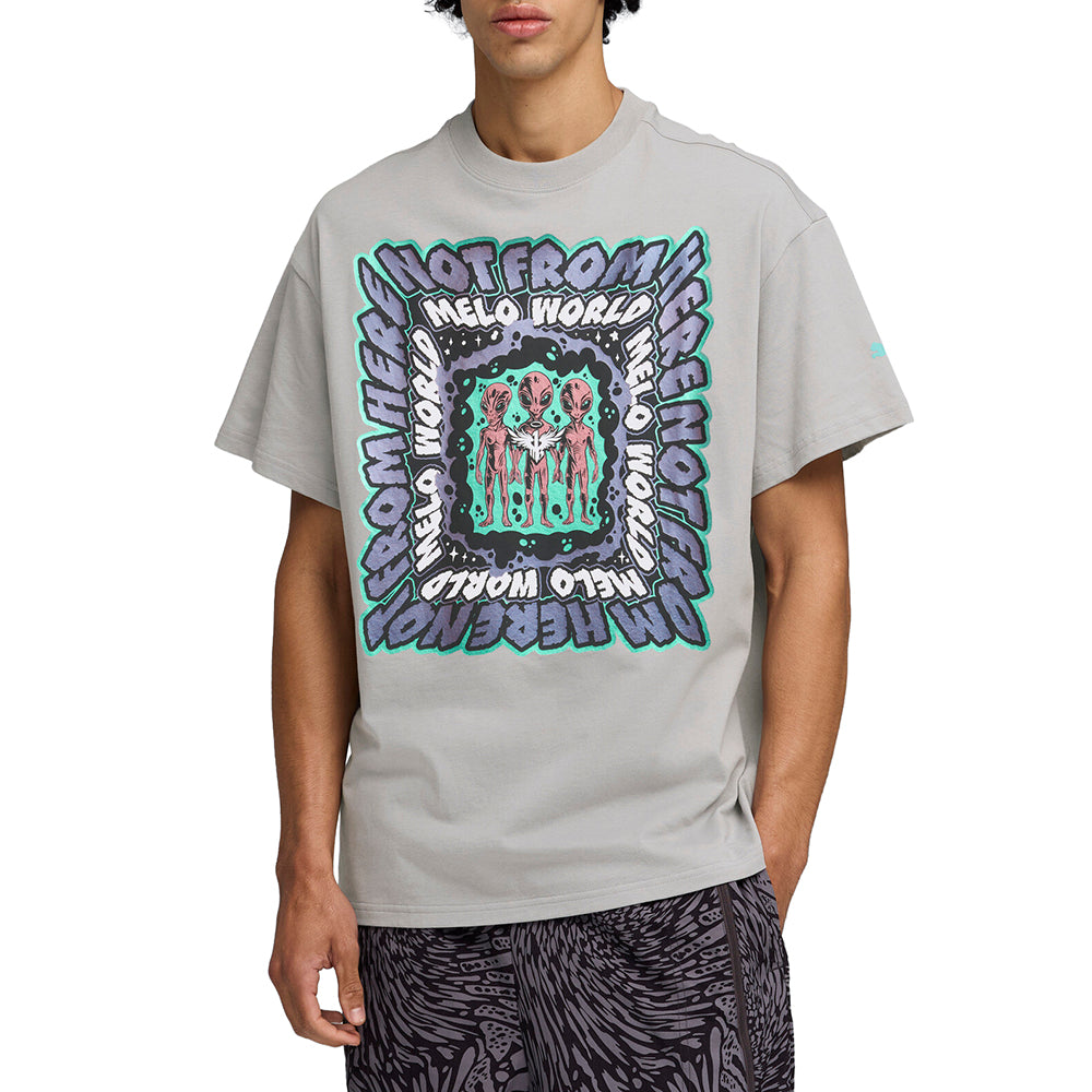 Shop Grey Mens Melo World II Oversized Tee – Shoebacca