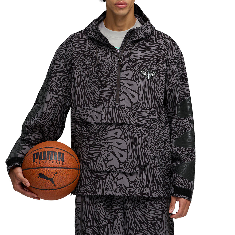 Shop Black, Grey Mens Lamelo X Melo World Packable Windbreaker