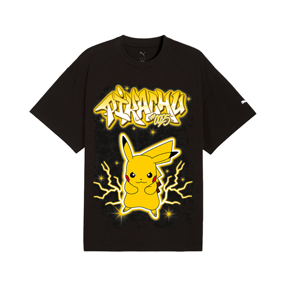 Shop Black Mens PUMA X POKÉMON Hoops Pikachu Graphic Crew Neck