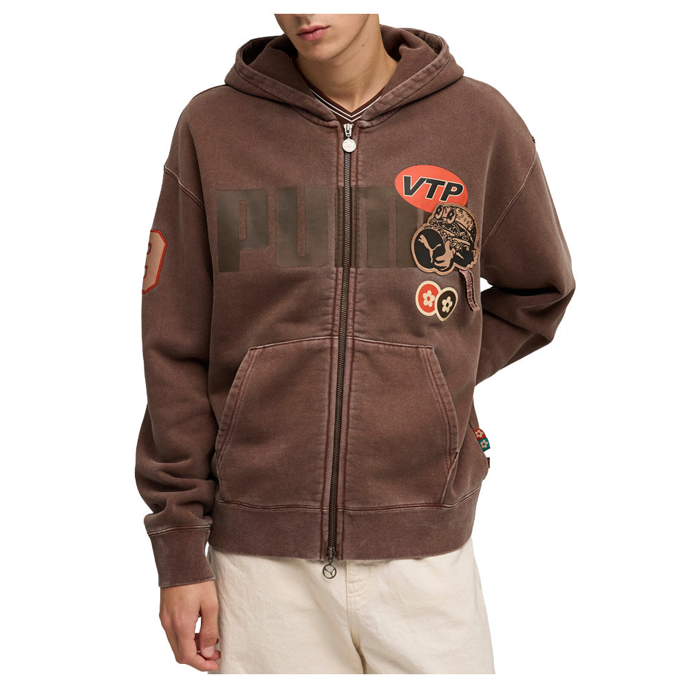 Shop Brown Mens PUMA X Vandythepink Graphic Full Zip Hoodie