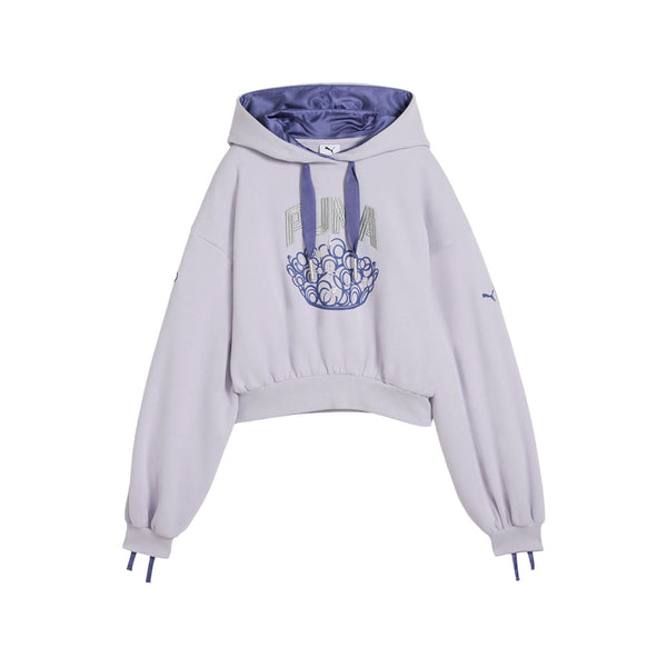 Shop Purple Womens PUMA X WICKED Goodness Relaxed Pullover Hoodie