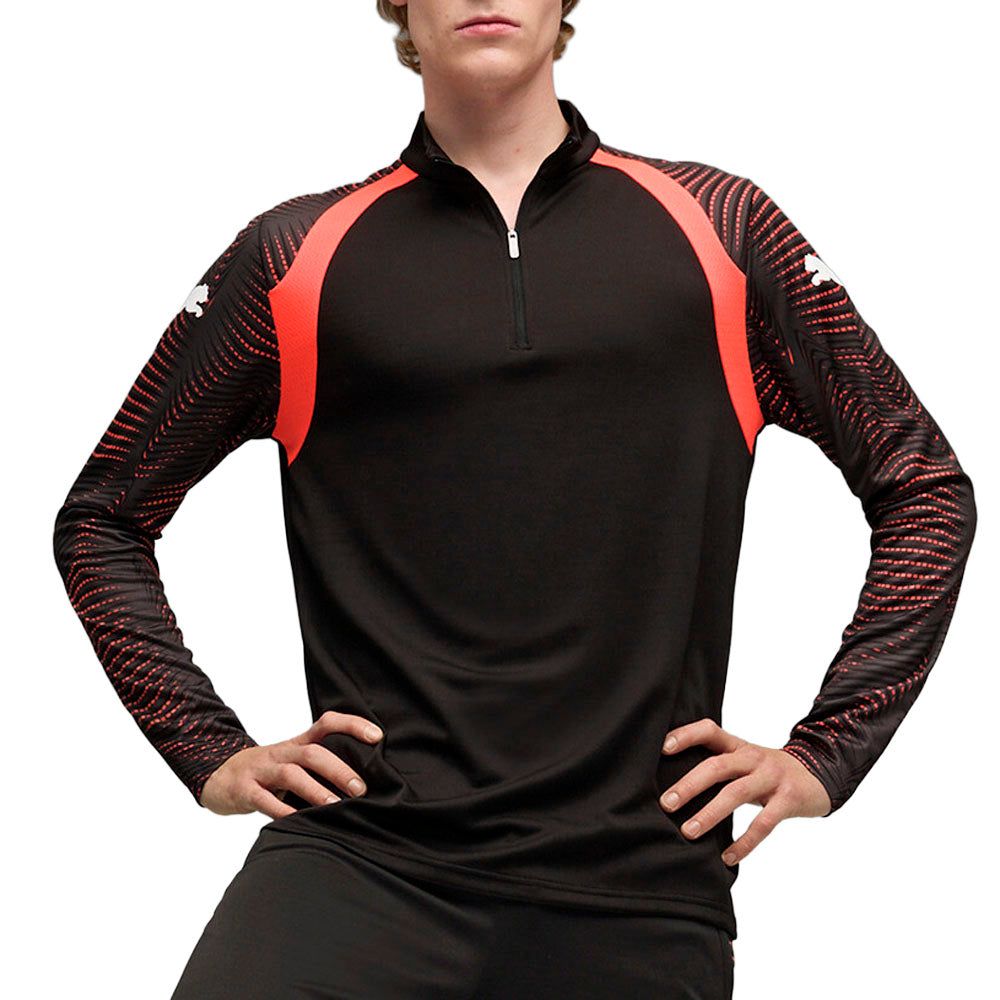 Shop Black Mens Individualfinal Collared Long Sleeve Quarter Zip