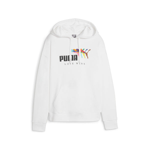 Shop White Womens Puma Essentials Love Wins Drawstring Pullover