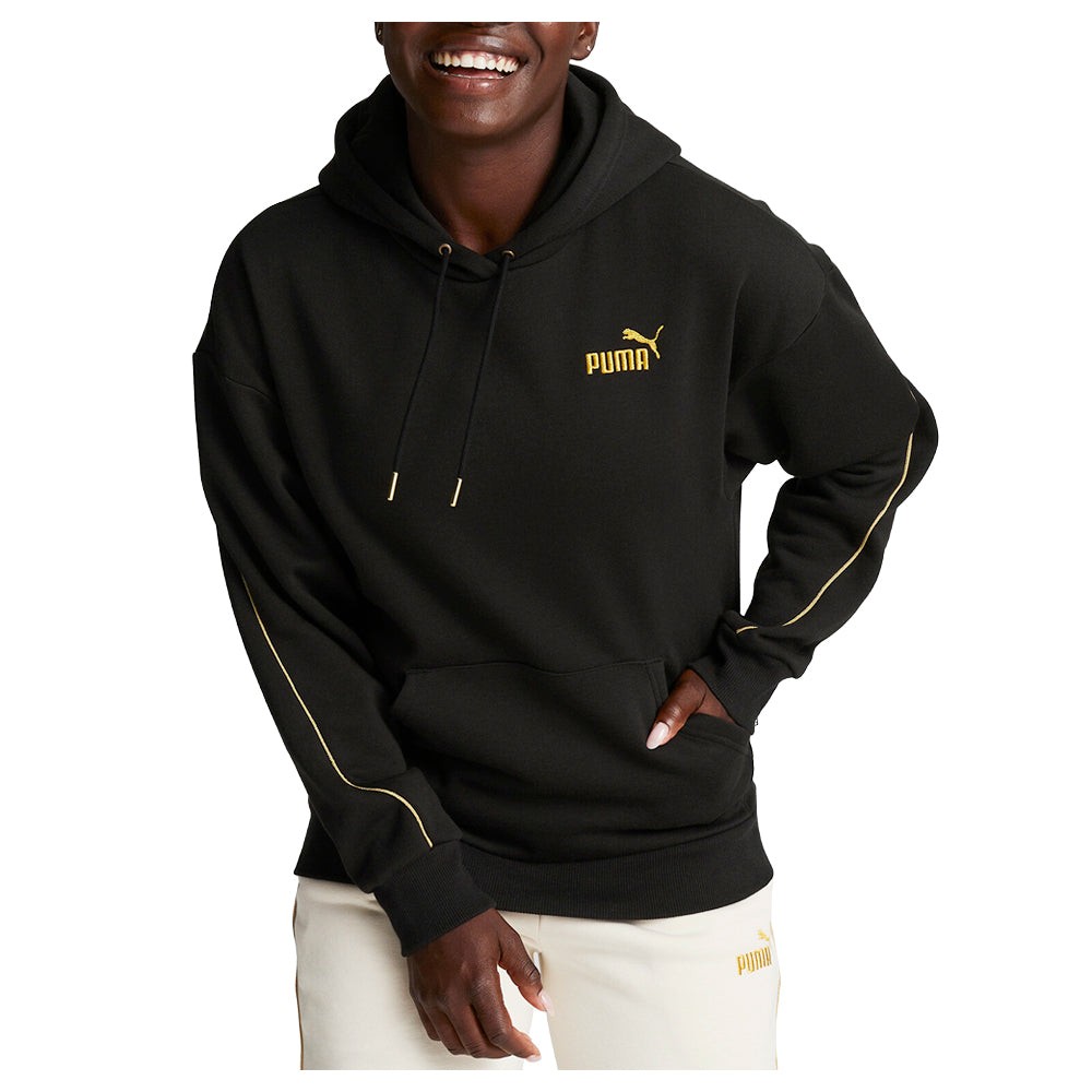 Shop Black Womens Essentials Minimal Gold Pullover Hoodie – Shoebacca