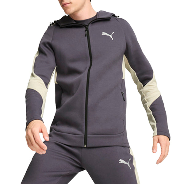 Shop Grey Mens Puma Evostripe Full Zip Hoodie – Shoebacca