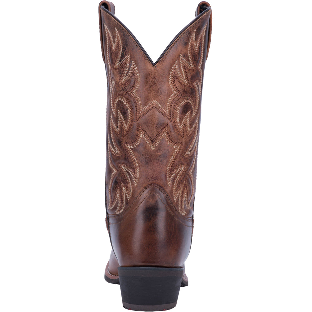 Laredo Men's Koufax Square Toe Cowboy Boots – Mid Calf Brown Leather Casual Boots With Rubber Sole