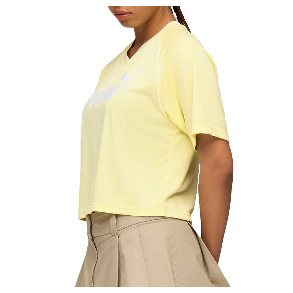 Shop Yellow Womens Essentials Relaxed Cropped Football Jersey