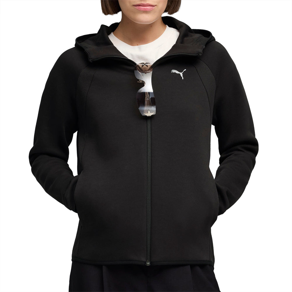 Shop Black Womens Evostripe Full Zip Hoodie – Shoebacca