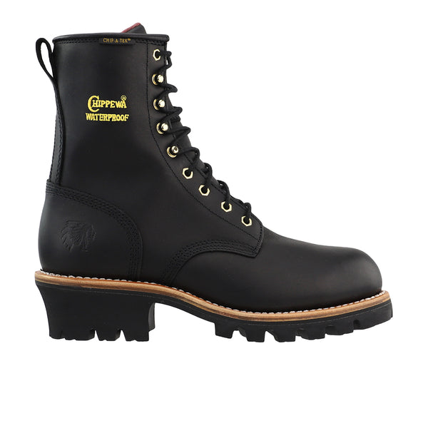 Shop Black Mens Chippewa Paladin Logger 8 Inch Waterproof Round