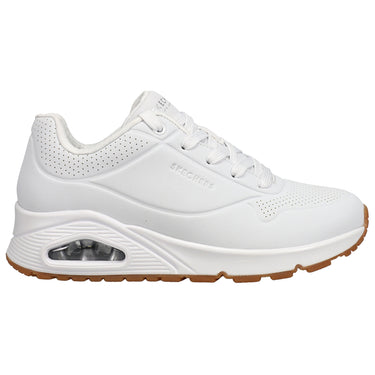 Shop White Womens Skechers UNO Stand On Air Perforated Lace Up