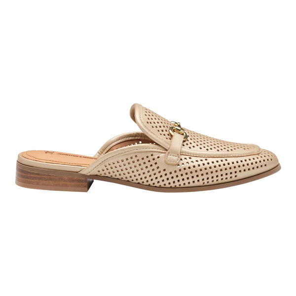 Shop Gold Womens Ali Metallic Perforated Bit Mule Loafers – Shoebacca