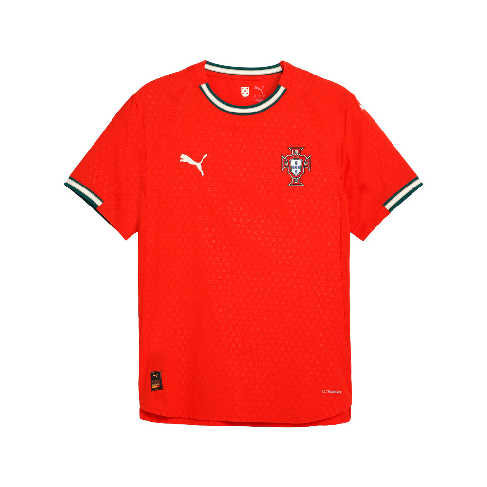Puma サッカーシャツ 赤 9番 Shop Red Mens Portugal '25 Home Authentic Crew Neck Short Sleeve