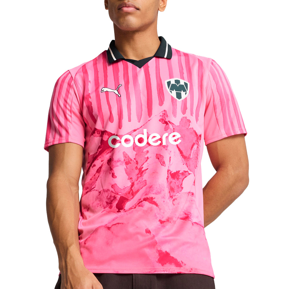 Shop Pink Mens PUMA X KIDSUPER MTY Collared Short Sleeve Replica