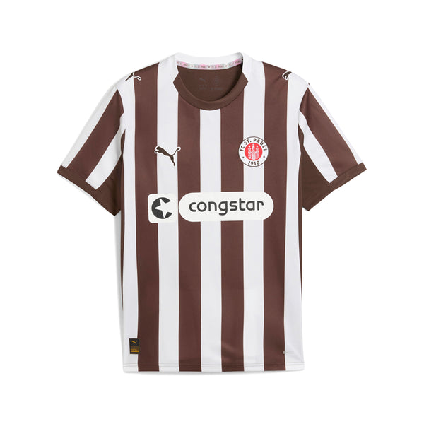 Shop Brown Mens FC St.Pauli Crew Neck Short Sleeve Home Athletic