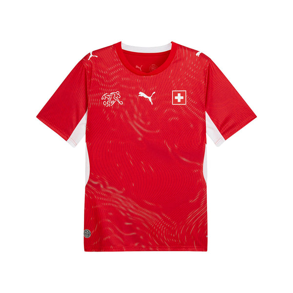 Shop Red Mens SFV Crew Neck Short Sleeve Home Soccer Jersey