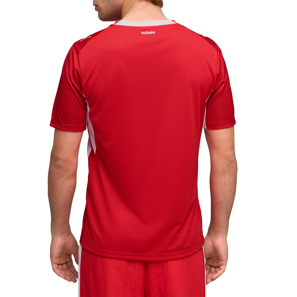 Shop Red Mens SFV Crew Neck Short Sleeve Home Soccer Jersey