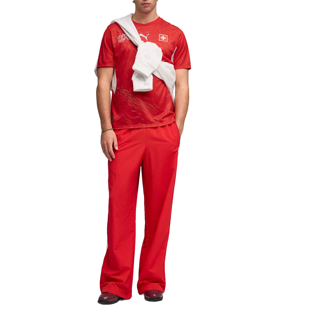 Shop Red Mens SFV Crew Neck Short Sleeve Home Soccer Jersey