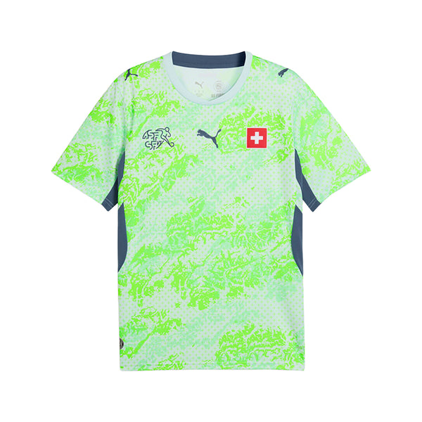 Shop Blue Mens Switzerland Away Crew Neck Short Sleeve Replica