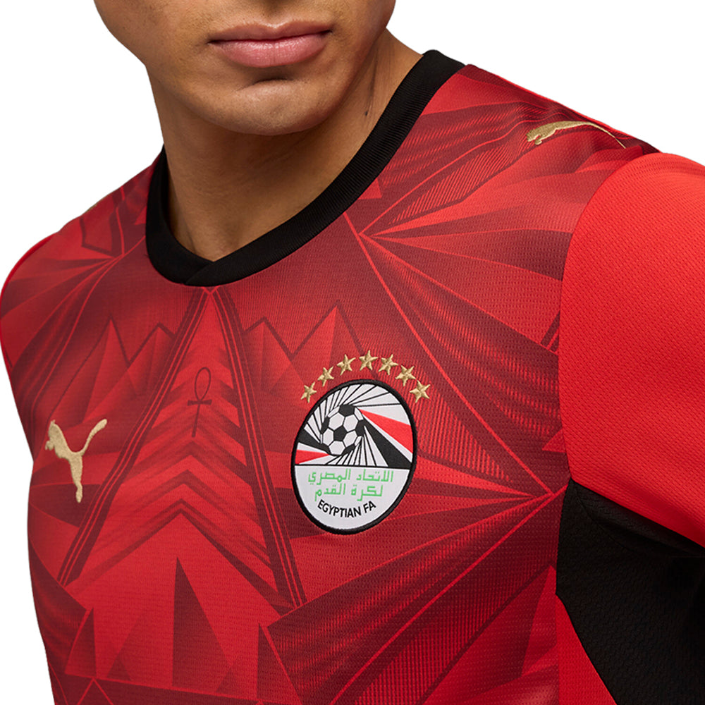Shop Red Mens Egypt Home Crew Neck Short Sleeve Soccer Jersey