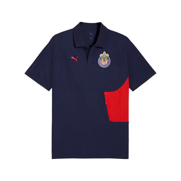 Shop Blue Mens C.D. Guadalajara PUMATECH Short Sleeve Polo Shirt