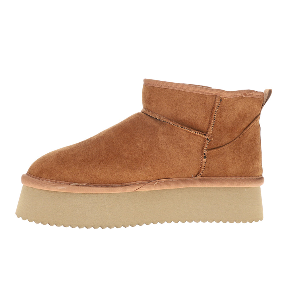 Corkys Room Service Booties in Camel Faux Suede