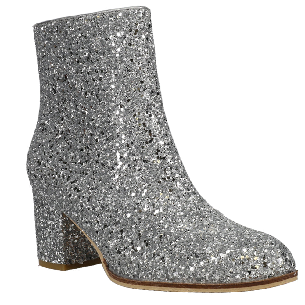 Corkys Boutique Womens Dazzle Glitter Fashion Sneaker 7 / Silver