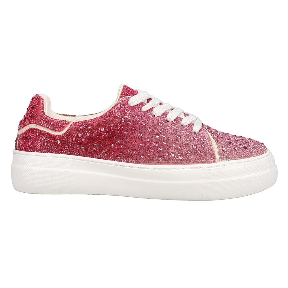 Shop Pink Womens Corkys Bedazzle Rhinestone Platform Sneakers – Shoebacca
