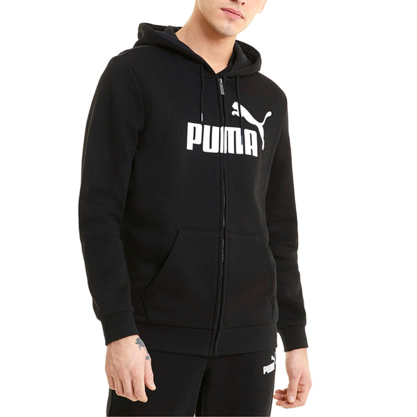 Shop Black Mens Puma Essentials Logo Full Zip Hoodie – Shoebacca