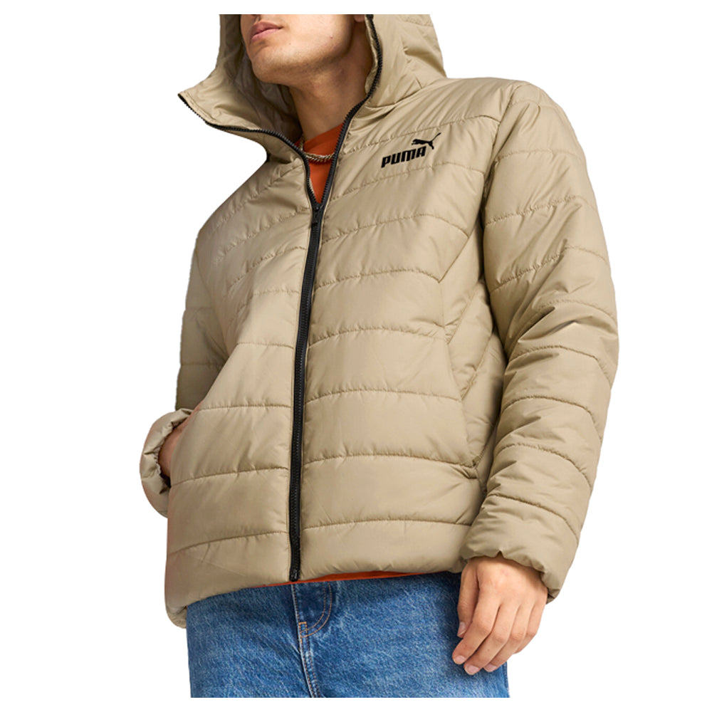 Shop Beige Mens Essentials Hooded Padded Full Zip Jacket – Shoebacca
