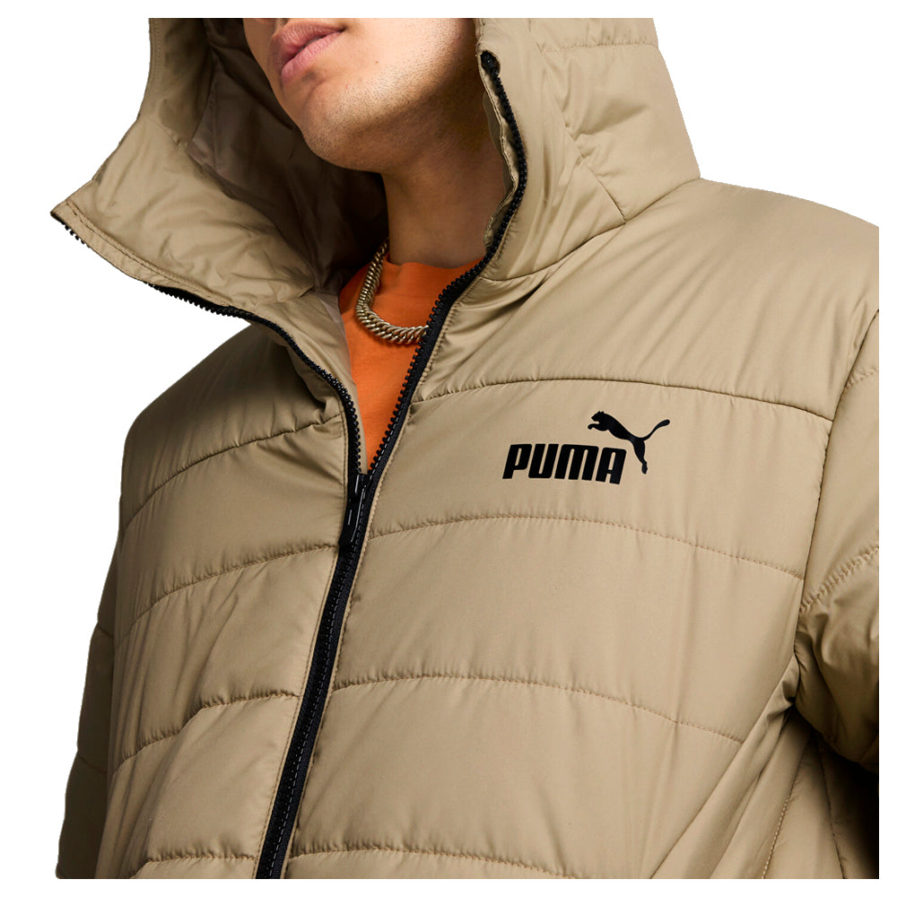 Shop Beige Mens Essentials Hooded Padded Full Zip Jacket – Shoebacca