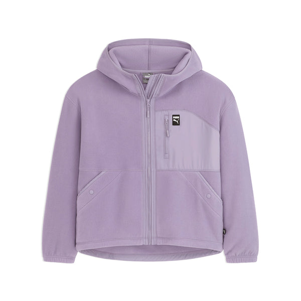 Shop Purple Womens Polar Fleece Hooded Full Zip Jacket – Shoebacca