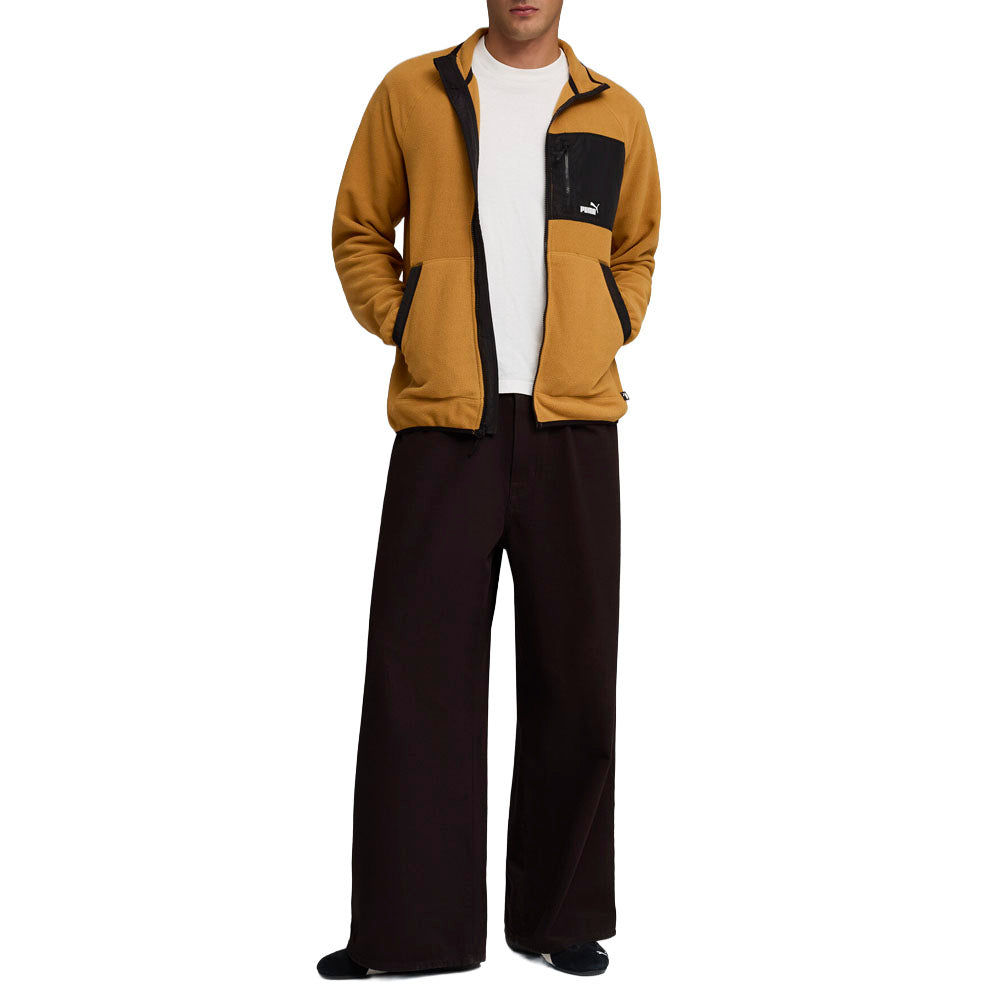 Shop Brown Mens Polar Fleece Full Zip Jacket – Shoebacca