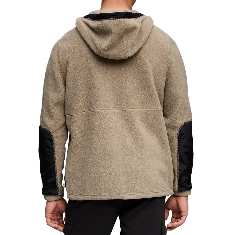 Shop Brown Mens Hooded Polar Fleece Full Zip Jacket – Shoebacca