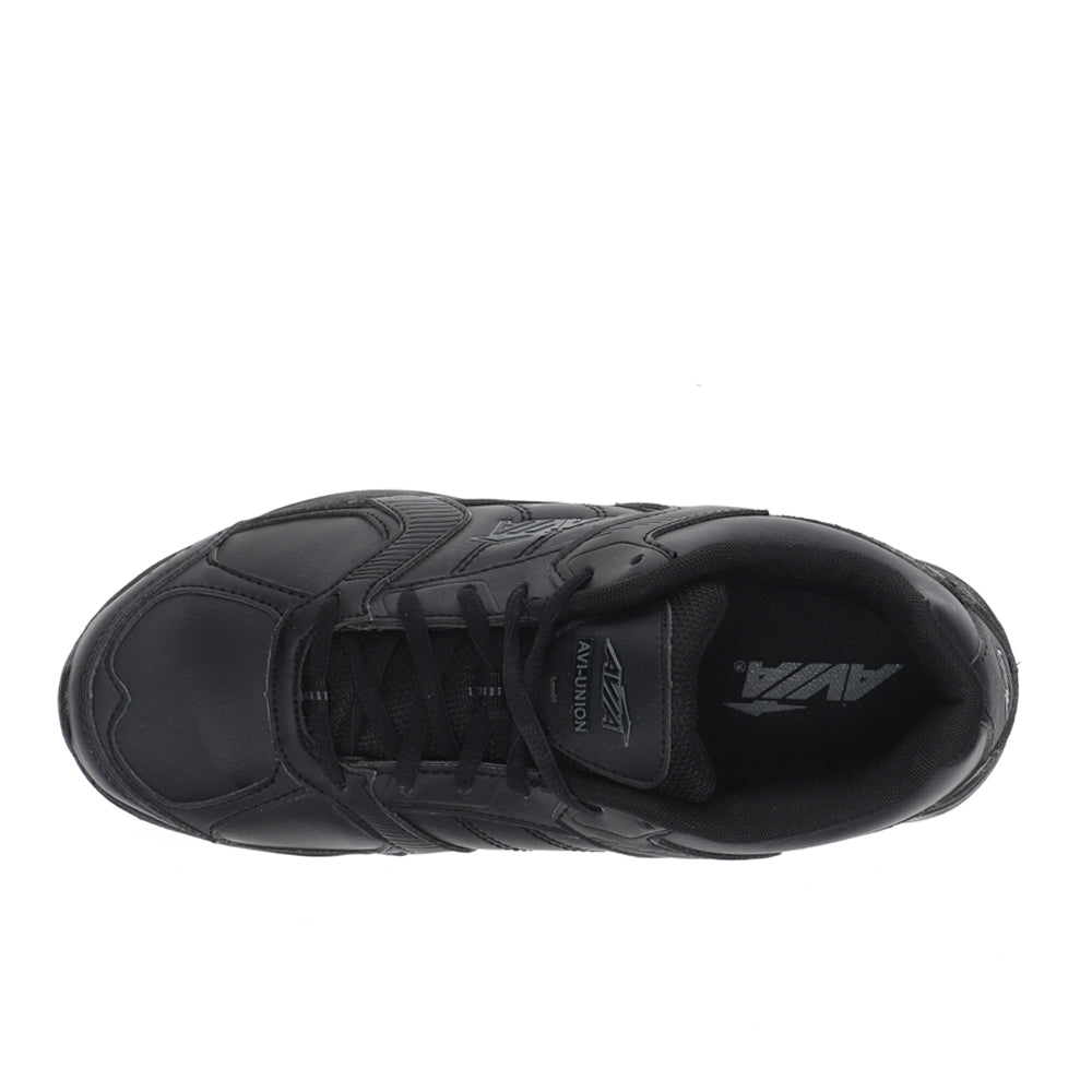 Shop Black Mens Avia Union Slip Resistant Lace Up Work Boots