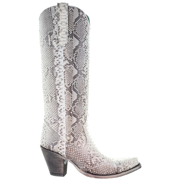 Shop Grey Womens Corral Boots Python Snake Snip Toe Pull On Cowboy