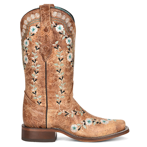 Shop Brown Womens Corral Boots Distressed Glow In The Dark Floral