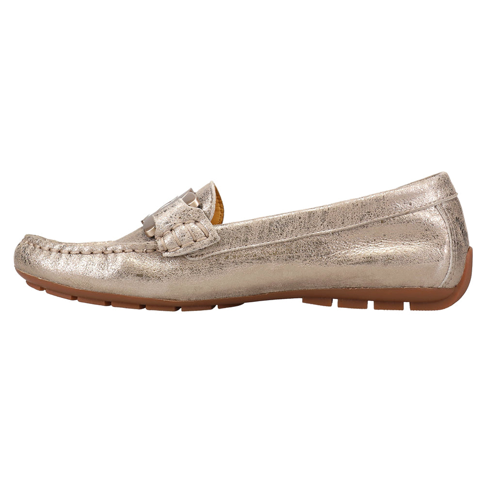 Shop Gold Womens VANELi Aiker Metallic Moccasins – Shoebacca