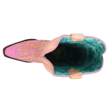 Shop Pink Womens Corral Boots Glow In The Dark Embroidered Snip