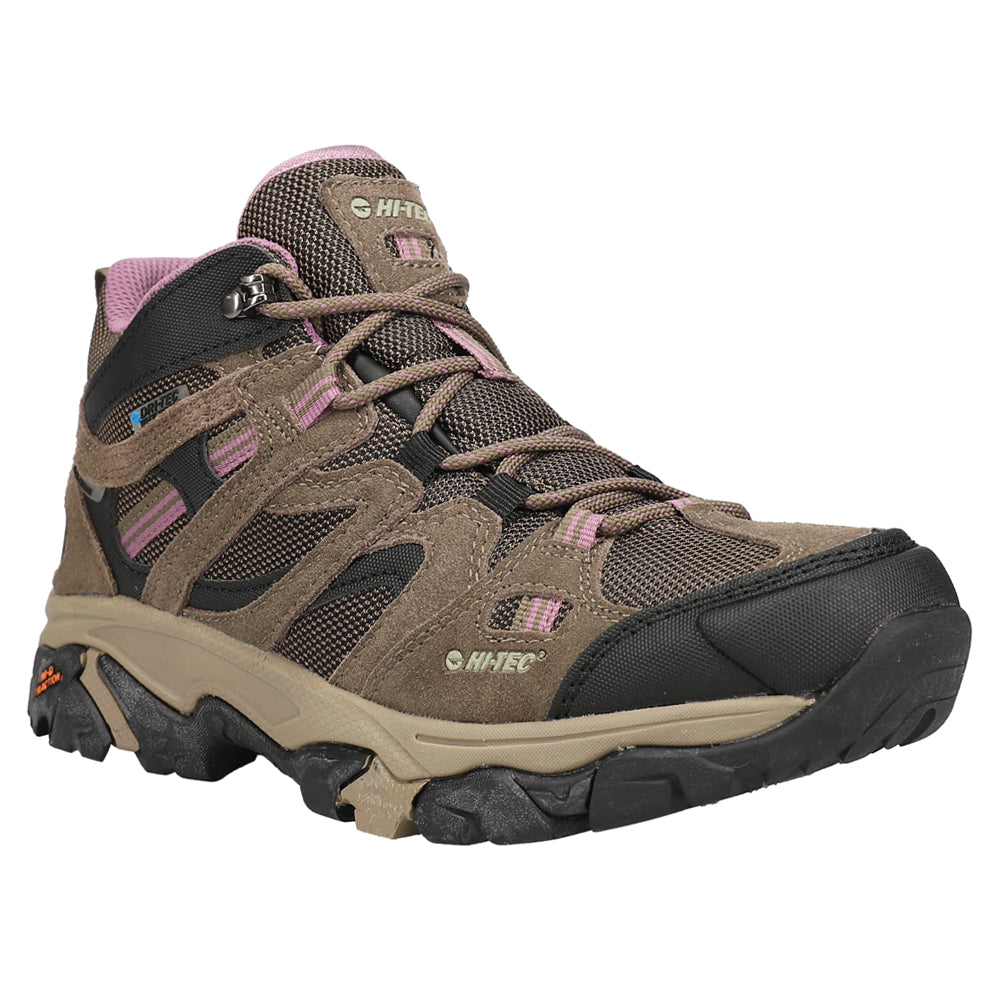 Shop Brown Womens Hi-Tec Apex Lite Mid Waterproof Round Toe Hiking Boots â Shoebacca